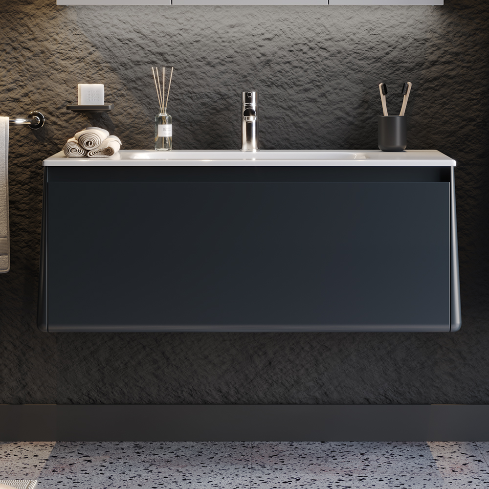 Πάγκος BELLA Ανθρακί MDF 18mm Λάκα 100 S3BBEL100ANM101x46.5x46cm S3BBEL100ANM