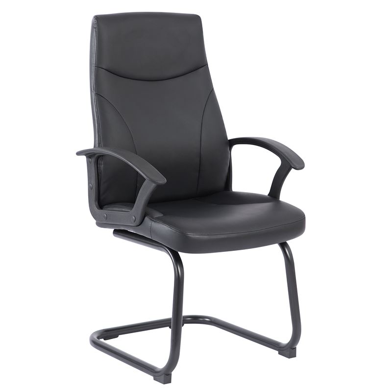 WOODWELL ΕΟ527,1VBF1250V Πολυθρόνα Γραφείου Επισκέπτη, Pu Μαύρο 60x64x100cm ΕΟ527,1V