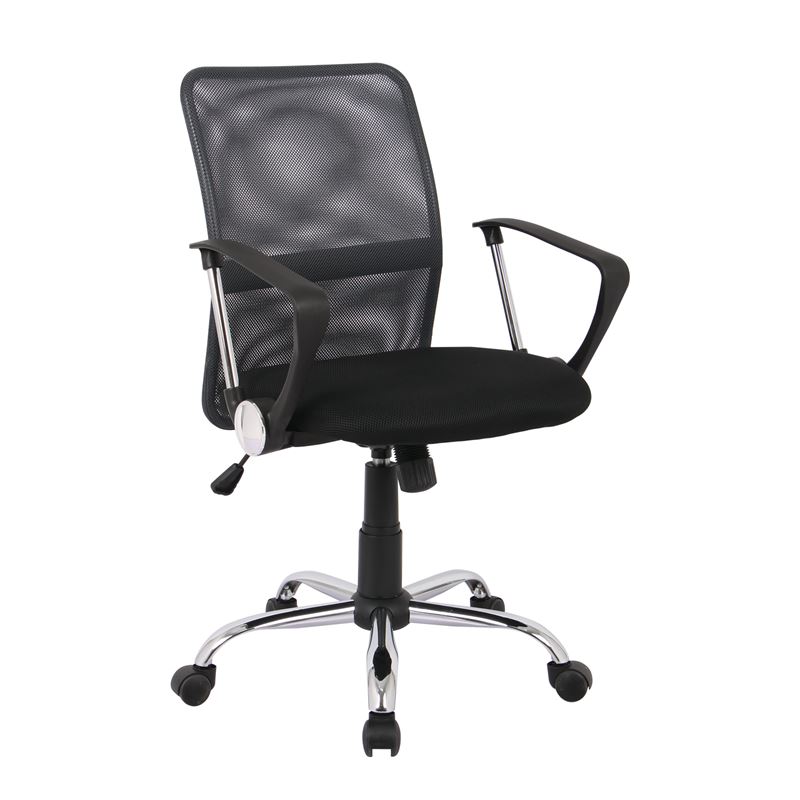WOODWELL ΕΟ516,7BF2009 Πολυθρόνα Γραφείου Mesh Ανθρακί  – Μαύρο 58x60x91/101cm ΕΟ516,7
