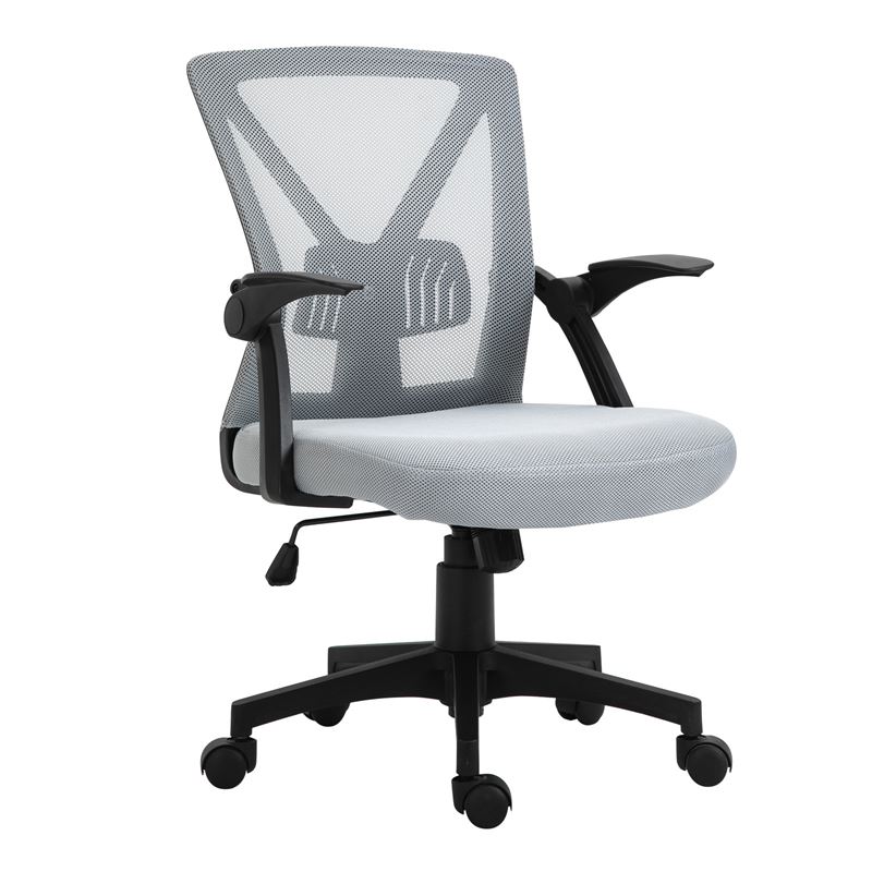 WOODWELL BF2130 Πολυθρόνα Γραφείου Ανακλινόμενα Μπράτσα - Mesh Γκρι 61x57x91/101cm ΕΟ208,2