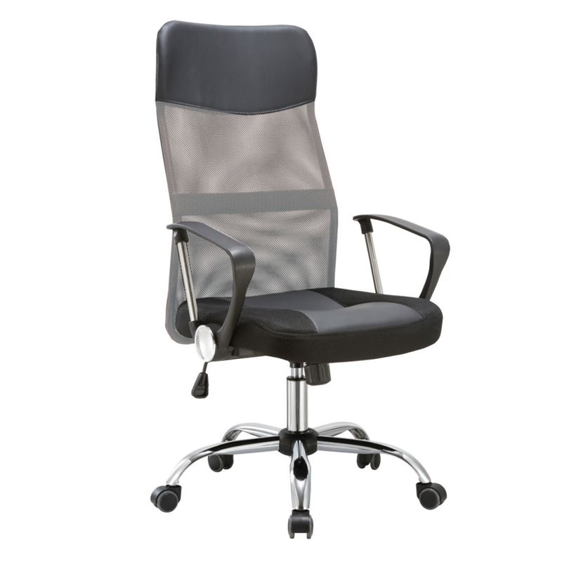 WOODWELL ΕΟ502,4PBF2400-PVC Πολυθρόνα Γραφείου Διευθυντή, Βάση Χρώμιο, Pvc – Mesh, Γκρι – Μαύρο 61x68x108/118cm ΕΟ502,4P WOODWELL ΕΟ502,4PBF2400-PVC Πολυθρόνα Γραφείου Διευθυντή, Βάση Χρώμιο, Pvc – Mesh, Γκρι – Μαύρο 61x68x108/118cm ΕΟ502,4P