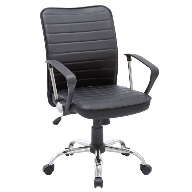 WOODWELL ΕΟ219BF3450 Πολυθρόνα Γραφείου Μέταλλο Βάση Χρώμιο, Pvc Μαύρο 60x62x93/103cm ΕΟ219 WOODWELL ΕΟ219BF3450 Πολυθρόνα Γραφείου Μέταλλο Βάση Χρώμιο, Pvc Μαύρο 60x62x93/103cm ΕΟ219