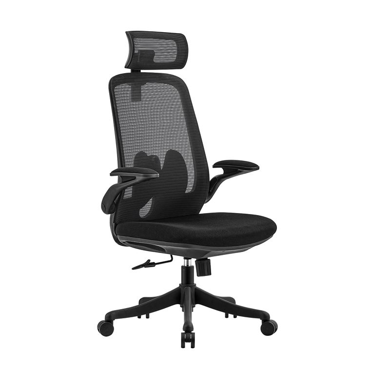 WOODWELL ΕΟ615,1BF3950 Πολυθρόνα Γραφείου Διευθυντή, Mesh Μαύρο, Ύφασμα Μαύρο 72x63x113/123cm ΕΟ615,1