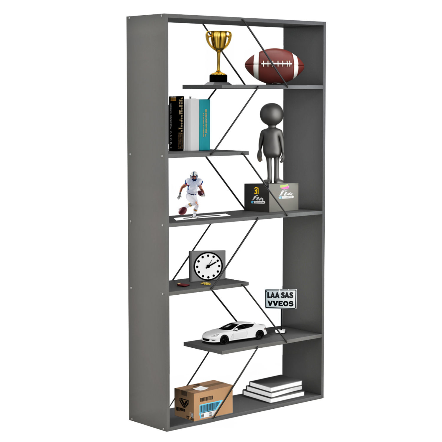 Intrahome ΒΙΒΛΙΟΘΗΚΗ CASABLANCALTCASABLANCAIIVRY-SUR-SEUPINGTON .20 ΓΚΡΙ ΜΕΛΑΜΙΝΗ-ΜΑΥΡΕΣ ΜΕΤΑΛΛΙΚΕΣ ΒΕΡΓΕΣ 84x24x157Υεκ. intraho-1644094