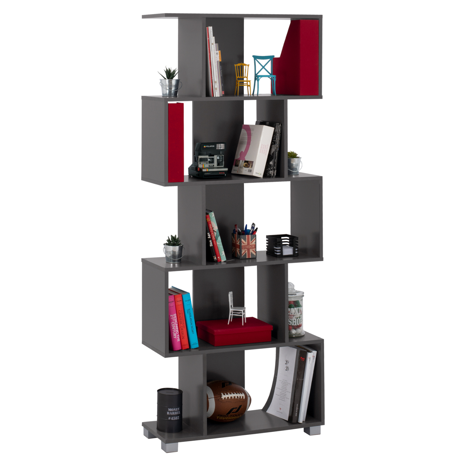 Intrahome ΒΙΒΛΙΟΘΗΚΗ ΜΕΛΑΜΙΝΗΣ .10 ΓΚΡΙ 70x25x177Υ εκ. intraho-1631000