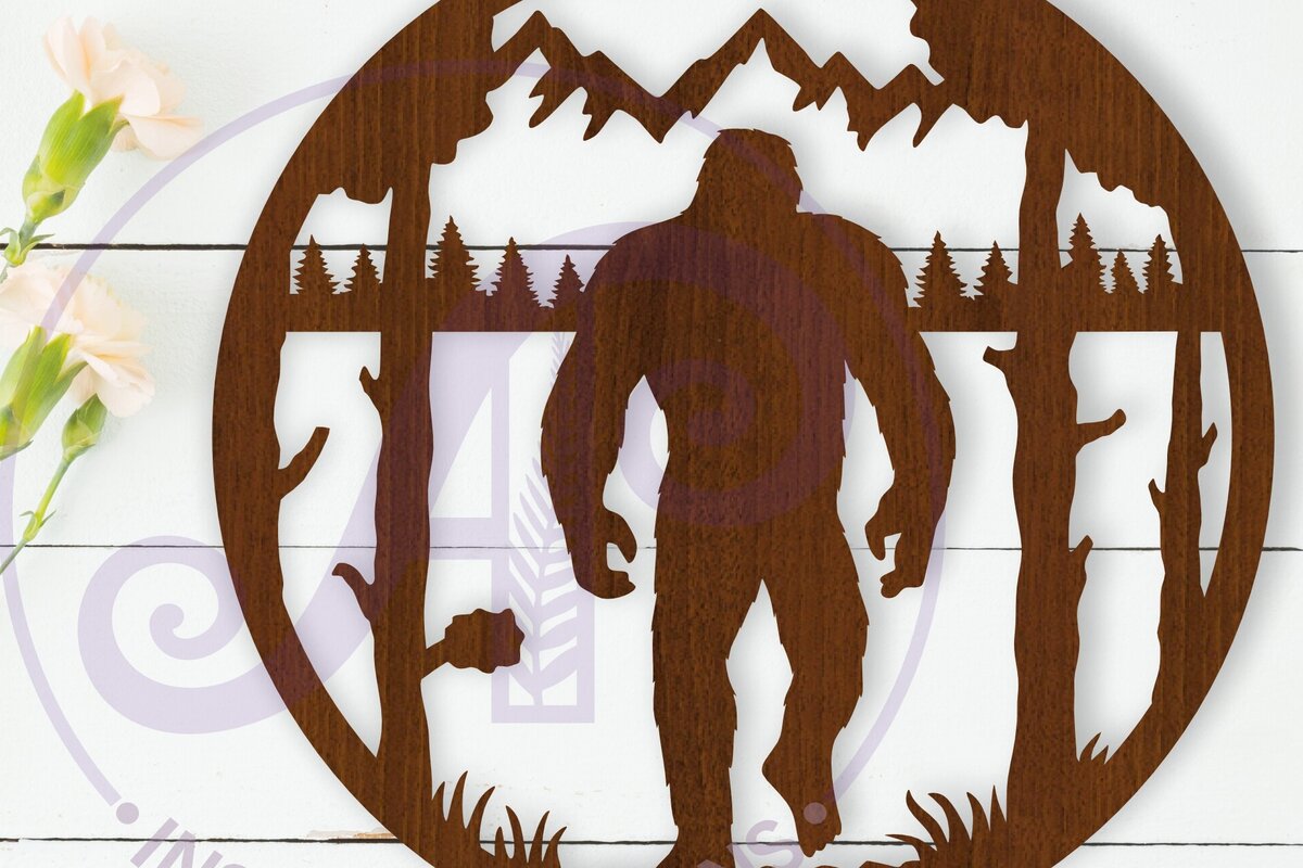 Σετ των 3 Intra απο ξύλο plywood 3mm-4mm πάχος Bigfoot Yeti Wall Art Sign, Δίασταση 10x10 cm INTRAFABR-111829402