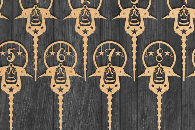 Σετ των 2 Intra απο ξύλο plywood 3mm-4mm πάχος Αριθμός γενεθλίων Cake Topper . Δίασταση 15x15 cm INTRAFABR-72580150