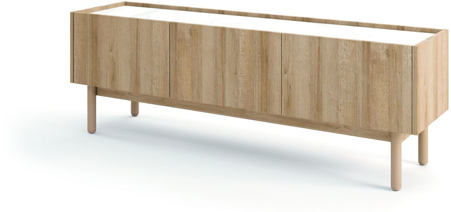 Lh-homefurniture Έπιπλο τηλεόρασης BOHO Φυσικό+Λευκό μάρμαρο 144x48x37cm P_BH_TV Lh-homefurniture Έπιπλο τηλεόρασης BOHO Φυσικό+Λευκό μάρμαρο 144x48x37cm P_BH_TV