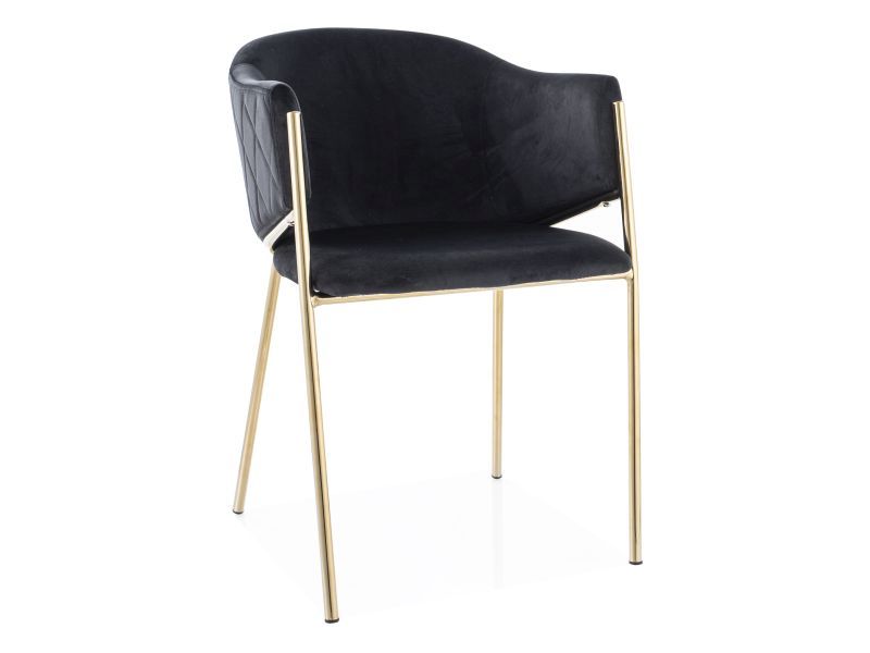 KRZESŁO BONO VELVET ZŁOTY STELAZ/CZARNY BLUVEL 19 DIOMMI-80-3532