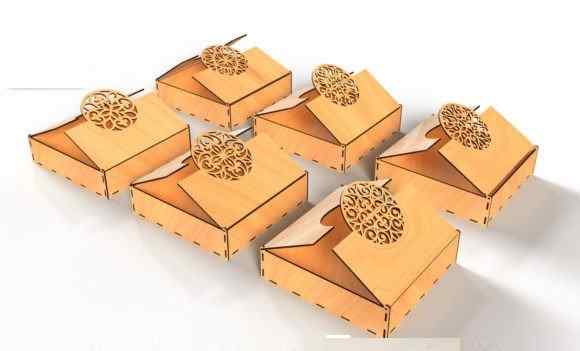 Σετ 2 τεμαχίων – Plywood Tilt Plywood Gift Box Floral – Ξύλινο Κουτί  με Διακοσμητικό Καπάκι (4mm) 53x11x5 cm Box16-01219