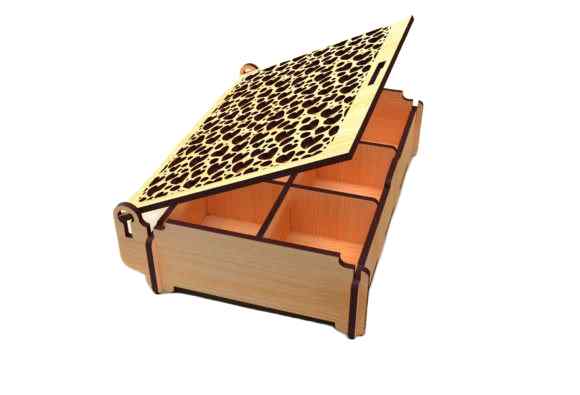 Σετ 2 τεμαχίων – Intra Ξύλινο Κουτί “Plywood Divina”, κομψό και πρακτικότατo με καπάκι  διάτρητο   37x11x45 cm Box18-01007