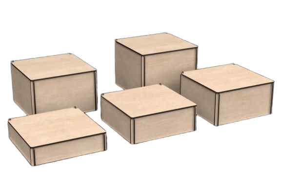 Σετ 2 τεμαχίων – Intra Plywood Storage Box – Ξύλινο Κουτί Αποθήκευσης  με καπακι αποθήκευσης (4mm)37x16x21 cm Box23-01867