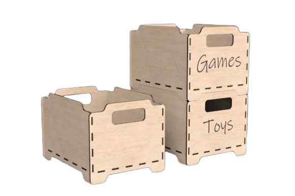 Σετ 5 τεμαχίων – Intra Plywood HandyBox – Ξύλινο Κουτί Οργάνωσης με Λαβές (4mm)  11x13x5 cm Box25-00080