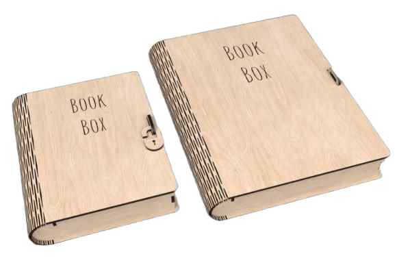 Σετ 2 τεμαχίων – Intra Plywood BookBox – Ξύλινο Κουτί Αποθήκευσης σε Σχήμα Βιβλίου (4mm) 52x16x15 cm Box26-01686