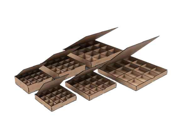 Σετ 2 τεμαχίων – Intra NEST – Ξύλινο Κουτί με Καπάκι - Διαχωριστικά  Εσσωτερικά12x99x7 cm Box33-00451