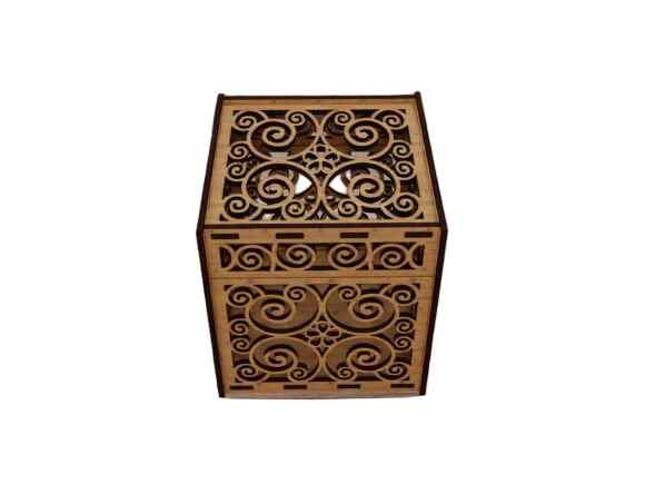 Σετ 5 τεμαχίων – Intra Baroque Elegance  Ξύλινο Διακοσμητικό Κουτί με Περίτεχνη Χειροποίητη Χαρακτική 10x17x5 cm Box38-00597