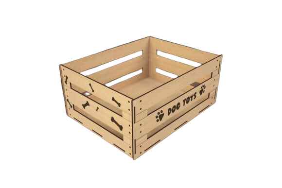 Σετ 2 τεμαχίων – Intra PAW ORGANIZER  Ξύλινο Κουτί Αποθήκευσης Παιχνιδιών Κατοικιδίων PLUS  41x34x6 cm Box39-00141