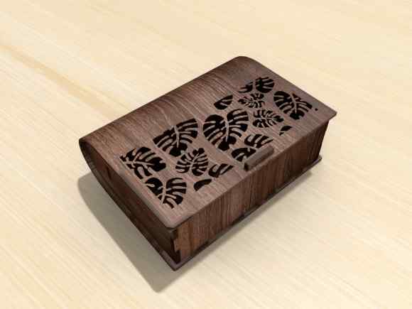 Σετ 2 τεμαχίων – Intra PANTHERA  Ξύλινο Κουτί με Print Δαντέλα  Καμπυλωτό Καπάκι  47x33x9 cm Box44-00319