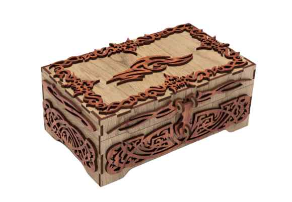 Σετ 2 τεμαχίων – Intra IMPERIUM  Ξύλινο Κουτί με Τρισδιάστατη Διακόσμηση  Αρχοντικό Στυλ 17x24x32 cm Box45-01237