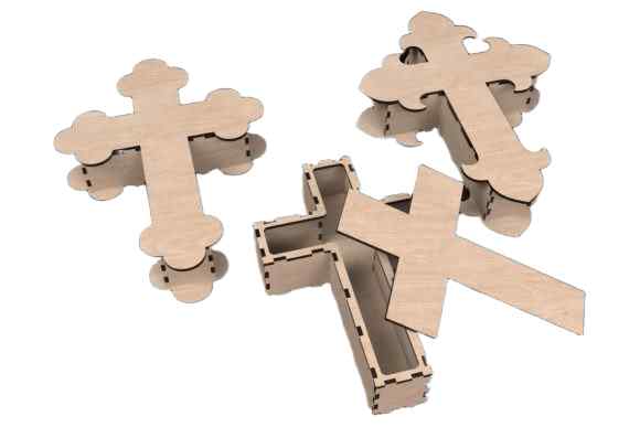 Intra WOODEN CROSSBOX – Ξύλινο κουτι  Διακοσμητικό Κουτί σε Σχήμα Σταυρού με Καπάκι για Αναμνηστικά  Δώρα 12x42x5 cm Box57-01027