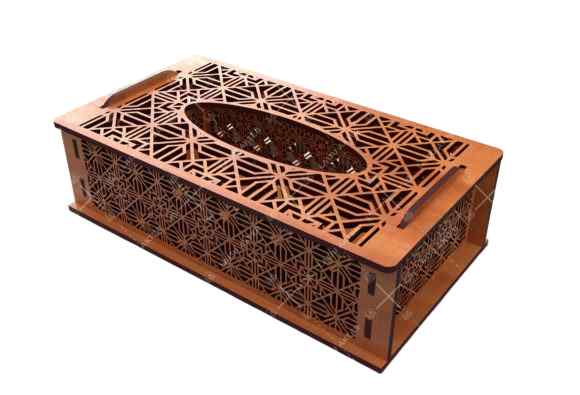 Σετ 5 τεμαχίων – Intra WOODEN LUXURY TISSUE BOX – Ξύλινη Θήκη Χαρτομάντιλων με Πολυτελές Διάτρητο Σχέδιο  15x12x5 cm Box58-01441