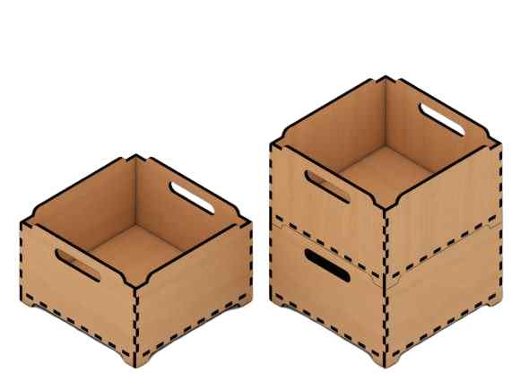 Intra WOODEN STORAGE CRATES – Ξύλινα Κουτιά Αποθήκευσης με Λαβές για  το σπίτι και το γραφείο  41x35x8 cm Box59-01831