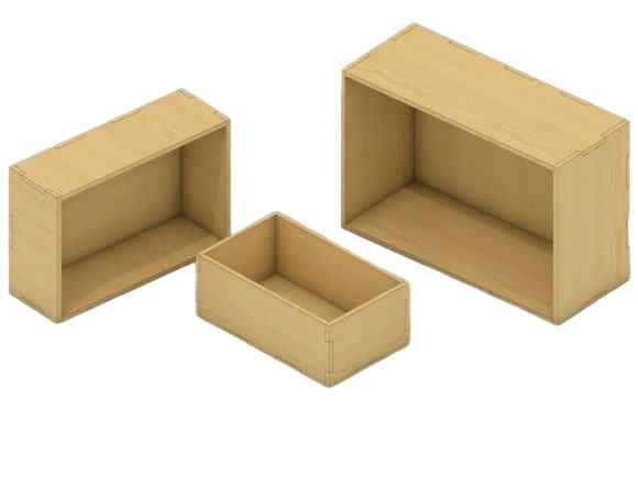 Σετ 2 τεμαχίων – Intra forma Ξύλινο Κουτί Αποθήκευσης “Forma” – Φυσική Οργάνωση με Στυλ 52x12x30 cm Box12-00170