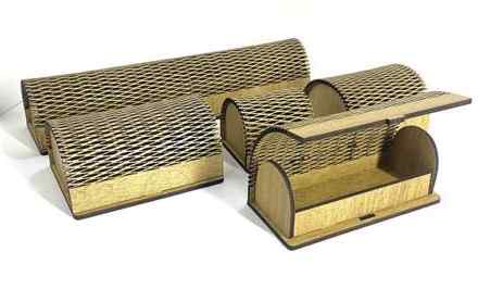 Σετ 2 τεμαχίων – Intra ROLLER Ξύλινο Οβάλ Κουτί Οργάνωσης με Καμπυλωτό Καπάκι 19x22x31 cm Box04-00008