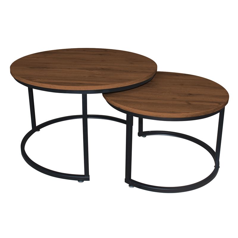 WOODWELL ΕΜ9619,S1BOZZI Set-2 Τραπεζάκια Σαλονιού-Καθιστικού, Μέταλλο Βαφή Μαύρο, Απόχρωση Καρυδί Φ.59 H.39cm + Φ.74 H.47cm ΕΜ9619,S1 WOODWELL ΕΜ9619,S1BOZZI Set-2 Τραπεζάκια Σαλονιού-Καθιστικού, Μέταλλο Βαφή Μαύρο, Απόχρωση Καρυδί Φ.59 H.39cm + Φ.74 H.47cm ΕΜ9619,S1