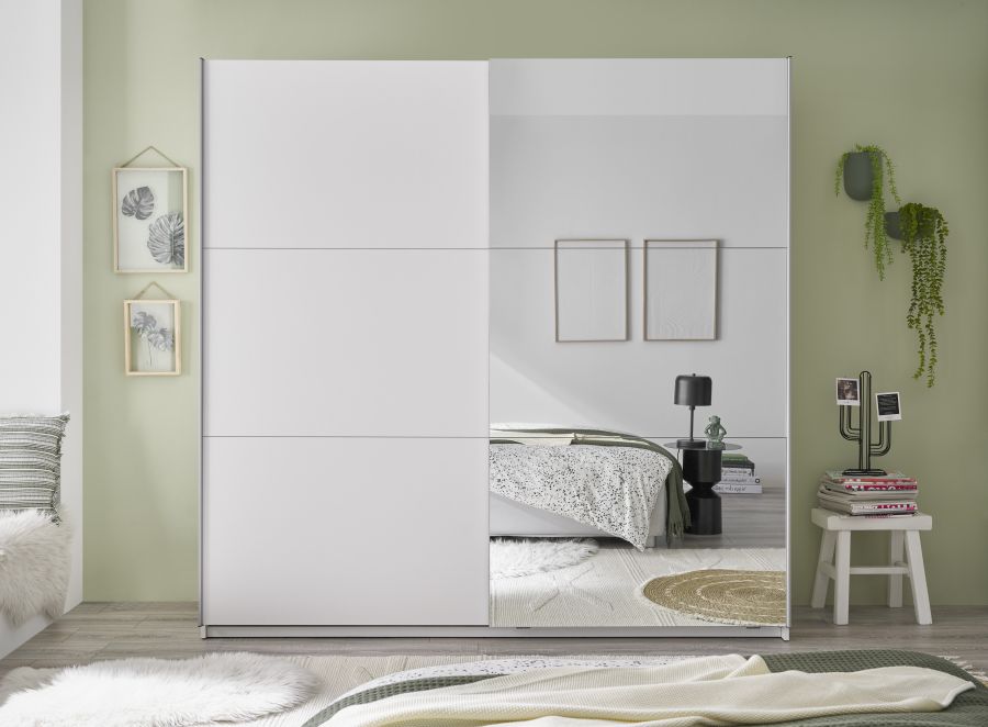 Ντουλάπα Συρόμενη Cantera Λευκή 208x205x57cm