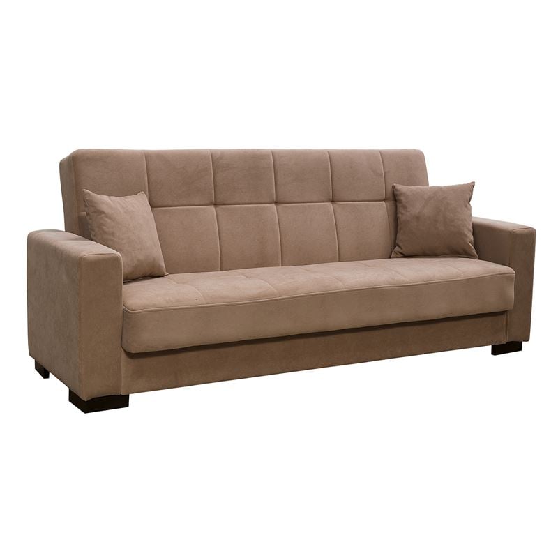 WOODWELL CARSON Καναπές – Κρεβάτι με Αποθηκευτικό Χώρο, 3Θέσιος Ύφασμα Καφέ Sofa:225x94x94cm Bed:120x190cm Ε9939,1