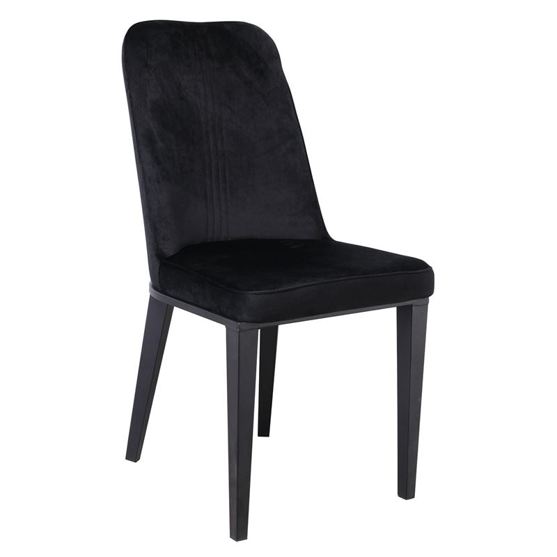 WOODWELL ΕΜ157,4VCASTER Καρέκλα Τραπεζαρίας Κουζίνας, Μέταλλο Βαφή Μαύρο Ύφασμα Velure Μαύρο 45x60x89cm ΕΜ157,4V