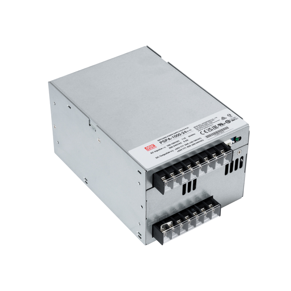 90792 GloboStar® PSPA-1000-24 90792 MEANWELL Ρυθμιζόμενο Μεταλλικό Τροφοδοτικό PELV για Προϊόντα LED 1000W 42A – AC 220-240V σε DC 24V – Ρυθμιζόμενο από 22VDC έως 28VDC – IP20 Μ17 x Π12 x Υ9.3cm – 3 Years Warranty 90792 GloboStar® PSPA-1000-24 90792 MEANWELL Ρυθμιζόμενο Μεταλλικό Τροφοδοτικό PELV για Προϊόντα LED 1000W 42A – AC 220-240V σε DC 24V – Ρυθμιζόμενο από 22VDC έως 28VDC – IP20 Μ17 x Π12 x Υ9.3cm – 3 Years Warranty