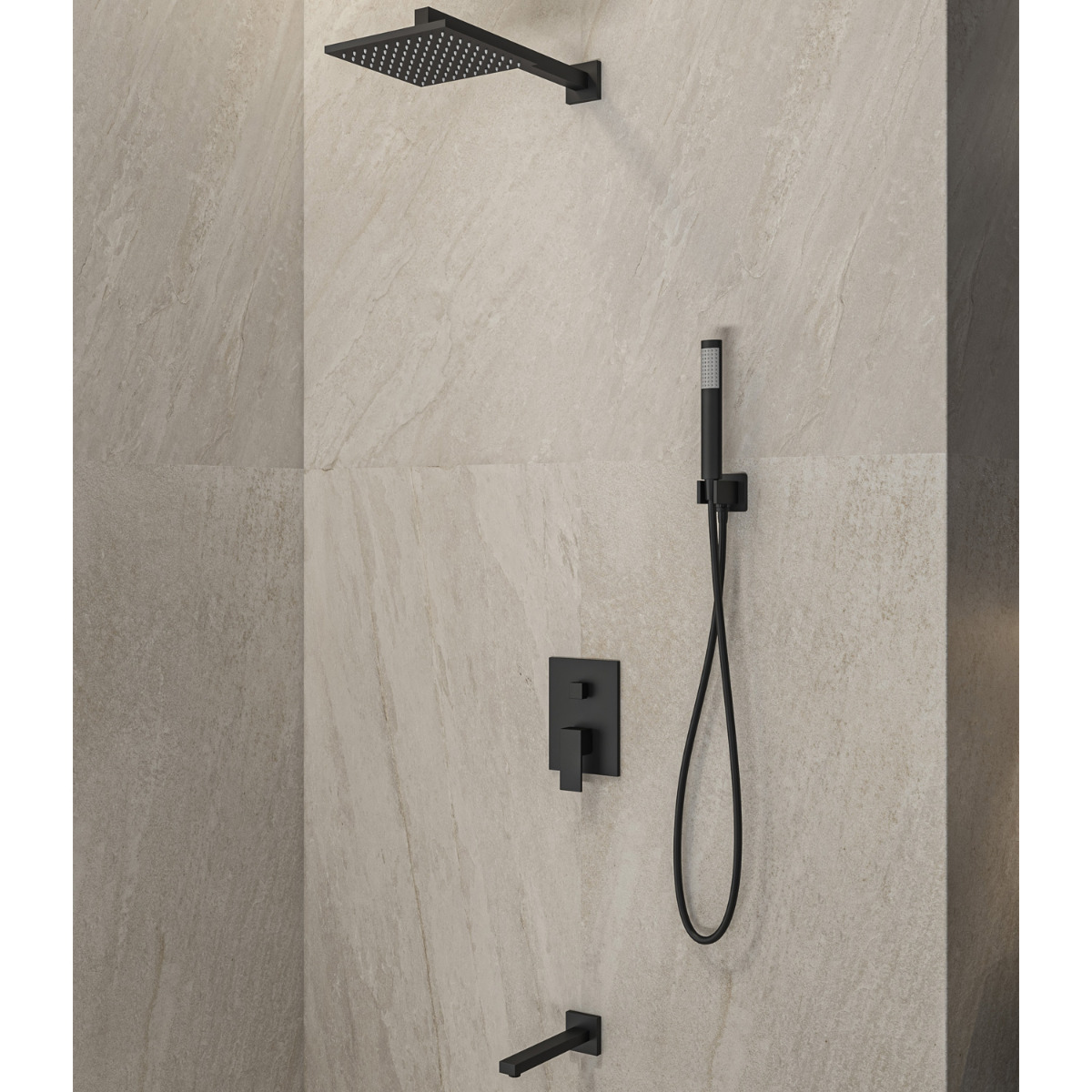 KARAG  DELOS Σετ μπαταρίας εντοιχισμού ντους DELOS Nero CFT205 KARAG KARAG-5206836019772