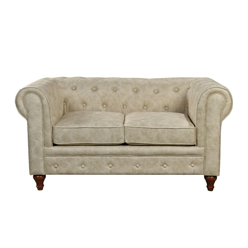 WOODWELL Ε942,21CHESTERFIELD York Kαναπές 2Θέσιος Σαλονιού – Καθιστικού, Ύφασμα Απόχρωση Μπεζ 150x82x77cm Ε942,21