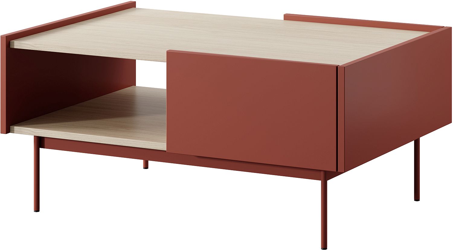 Lh-homefurniture Τραπεζάκι "Color" κεραμικό κόκκινο + Φυσικό 97x45x65cm P_CLR_40_R Lh-homefurniture Τραπεζάκι "Color" κεραμικό κόκκινο + Φυσικό 97x45x65cm P_CLR_40_R