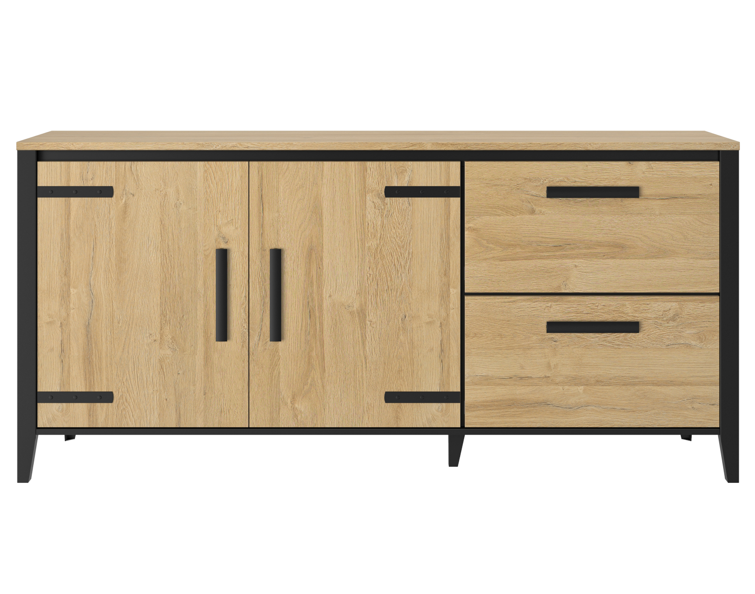 Insi Cork μπουφές με δύο πόρτες και δύο συρτάρια 191x45x90εκ. Golden Oak / Μαύρο 009.GM09 Insi Cork μπουφές με δύο πόρτες και δύο συρτάρια 191x45x90εκ. Golden Oak / Μαύρο 009.GM09