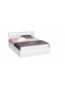 Κρεβάτι ημίδιπλο 120/190, Δήμητρα,χρωμα  Λευκό  με  λευκο  γυαλιστερο  με Δώρο Στρώμα, Genomax  12814-239711211