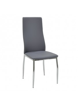 Καρέκλα Jella pakoworld γκρι-πόδι χρωμίου 029-000009