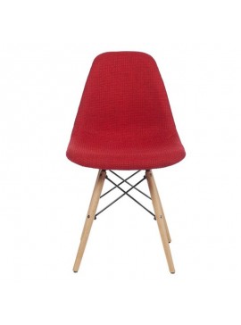 Artekko Cozy Ξύλινη Καρέκλα με Κόκκινο Ύφασμα Mήκος 46 Πλάτος 46 Ύψος 82,5 Artekko 047-6137