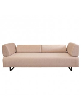 Καναπές κρεβάτι PWF-0595 pakoworld 3θέσιος ύφασμα μπεζ 220x90x80εκ 071-001343