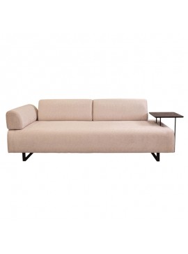 Καναπές κρεβάτι 3θέσιος με βοηθητικό τραπέζι PWF-0595 pakoworld ύφασμα μπεζ 220x90x80εκ 071-001346