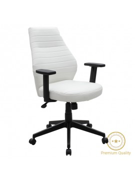 Καρέκλα γραφείου διευθυντή Benno pakoworld με pu χρώμα λευκό 076-000012