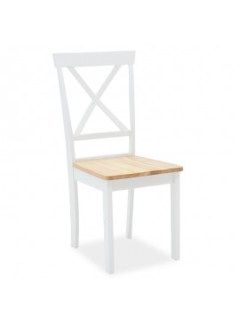 Καρέκλα Lars pakoworld ξύλο-MDF λευκό-φυσικό 091-000007