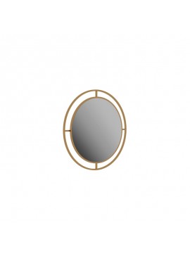 Καθρέφτης "LANA" στρόγγυλος από μέταλλο σε χρώμα χρυσό Φ57x2 100-03126
