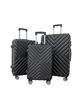 Σετ βαλίτσες 3τμχ "ROADTRIP" από ABS σε χρώμα μαύρο 50x30x75 100-03193