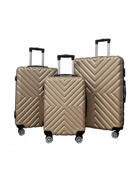 Σετ βαλίτσες 3τμχ "ROADTRIP" από ABS σε χρώμα χρυσό 50x30x75 100-03195