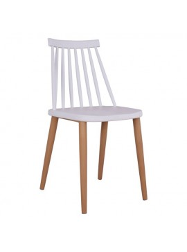 Καρέκλα "BARA" από PP λευκό-φυσικό 46,5x42,5x77 100-03260