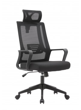 Πολυθρόνα γραφείου διευθυντή "SOFIA" με ύφασμα mesh χρώμα μαύρο 62x60x122/130 100-03339