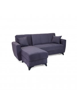 Γωνιακός καναπές κρεβάτι RAF αναστρέψιμος ύφασμα γκρι σκούρο 230x145x84 100-03490